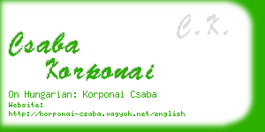 csaba korponai business card
